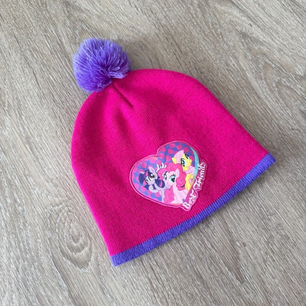 My Little Pony Best Friends Pink Pom Winter Beanie Hat Hasbro 2014 Girls OSFM